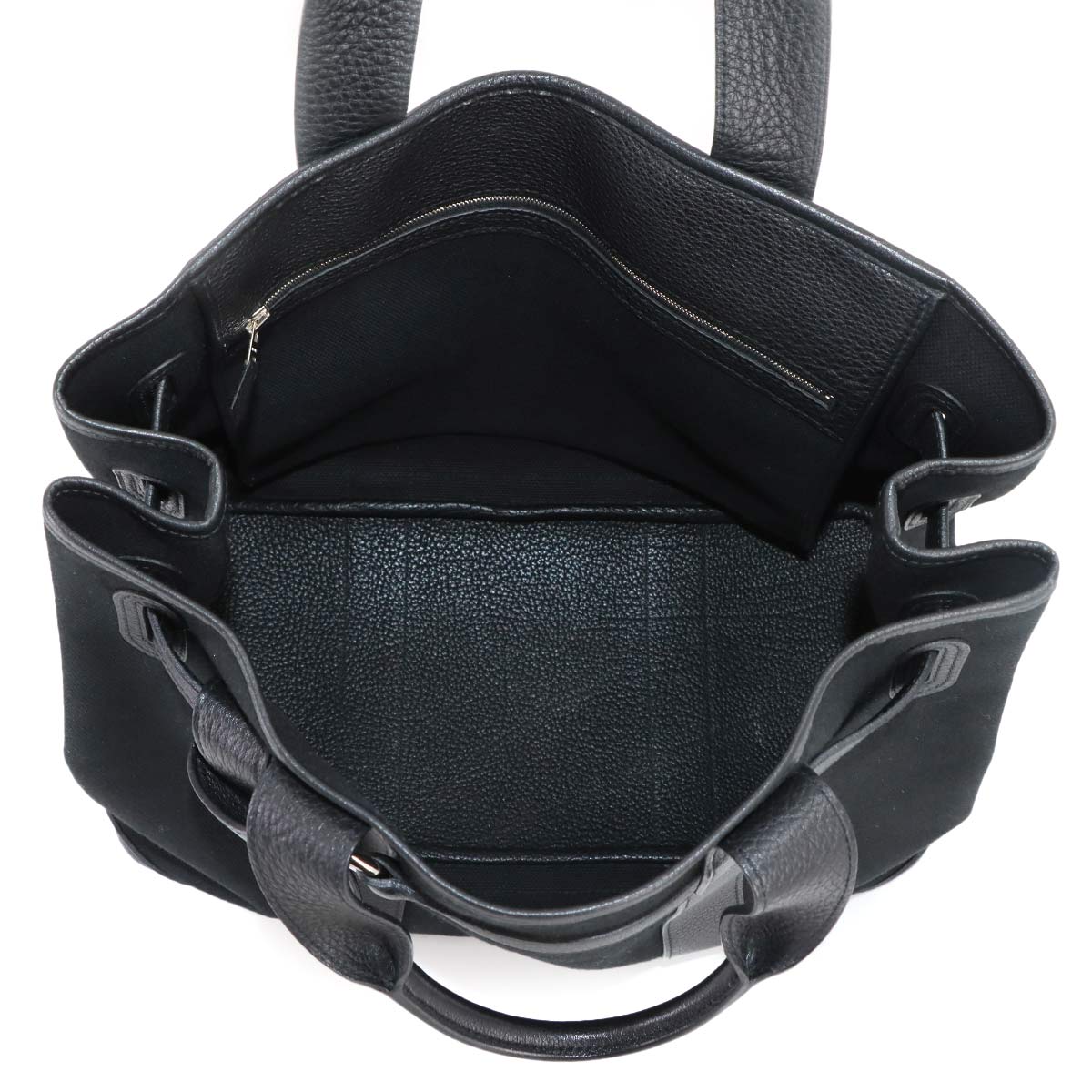 Petit Ceinture MM Tote Bag Toile H Leather Black