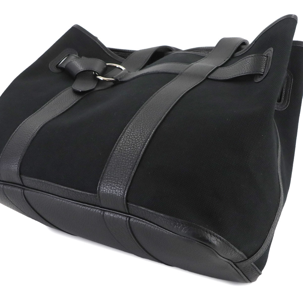 Petit Ceinture MM Tote Bag Toile H Leather Black