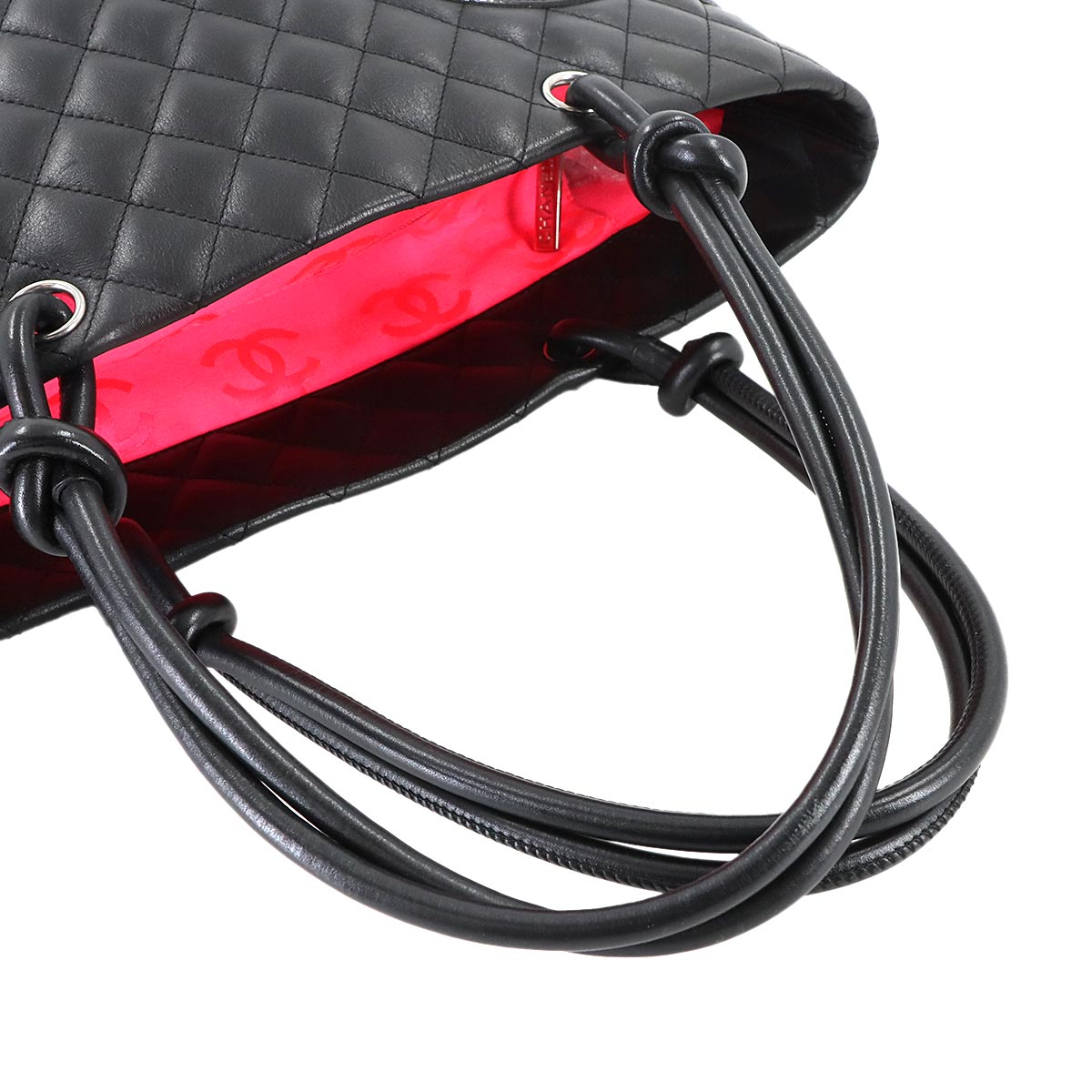 Cambon Line Large Tote Bag Leather Enamel Black A25169 Purse