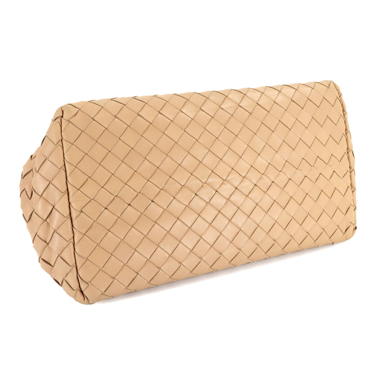 Intrecciato Tote Bag Leather Beige Purse