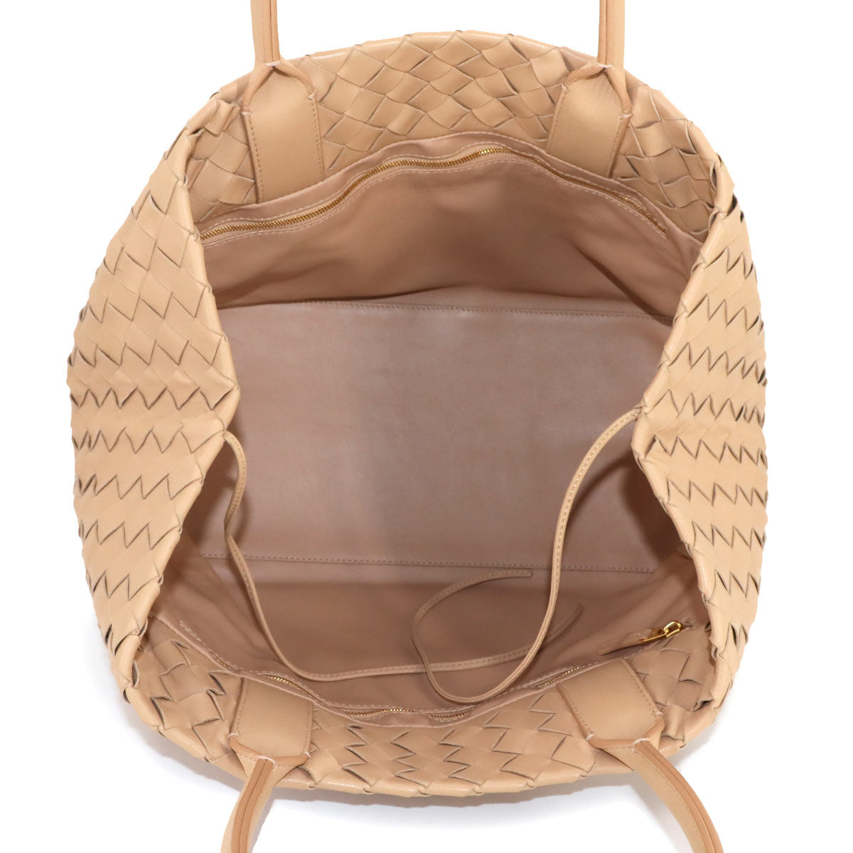 Intrecciato Tote Bag Leather Beige Purse