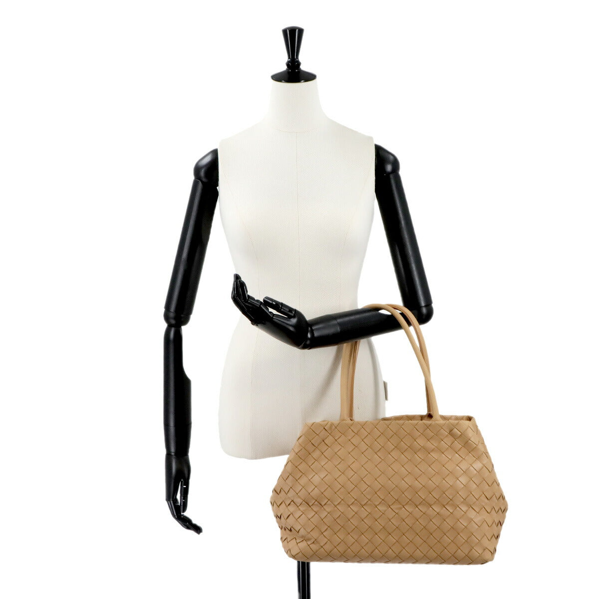 Intrecciato Tote Bag Leather Beige Purse