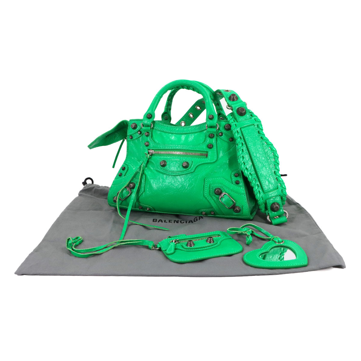 Neo Cagole XS Hand Shoulder Bag Leather Green 700940