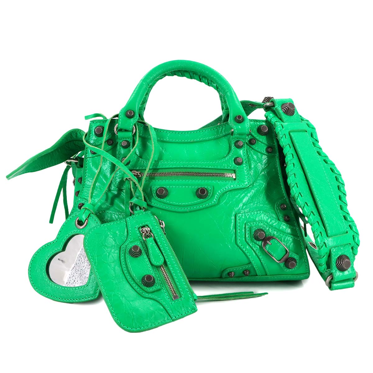Neo Cagole XS Hand Shoulder Bag Leather Green 700940