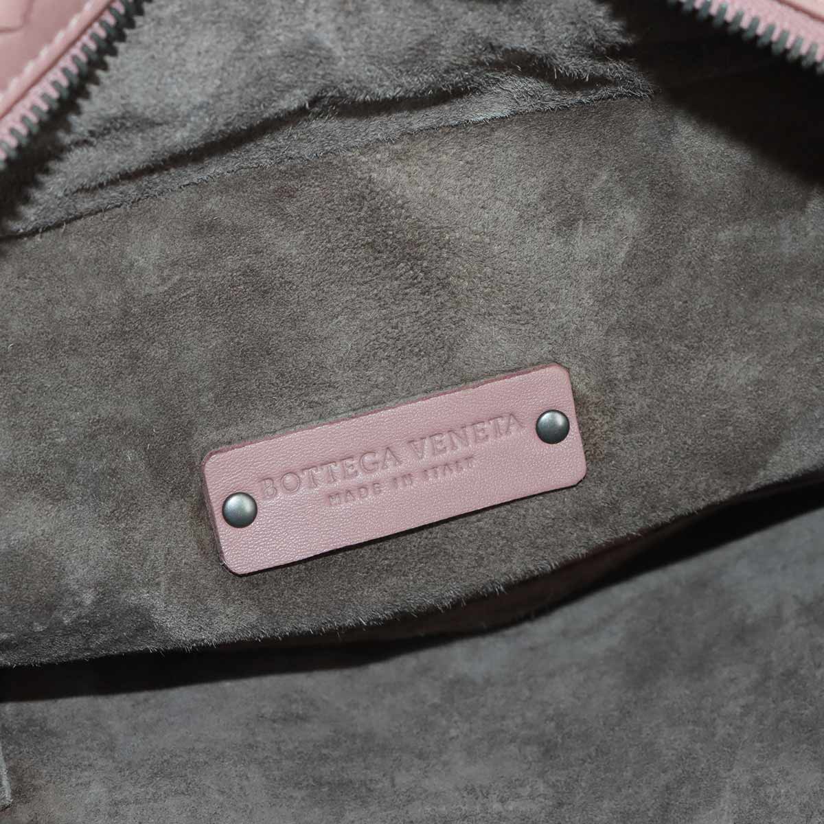 Intrecciato Boston Bag Leather Pink Purse