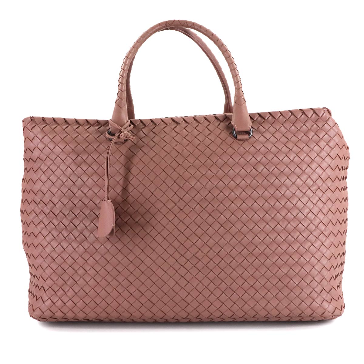Intrecciato Boston Bag Leather Pink Purse