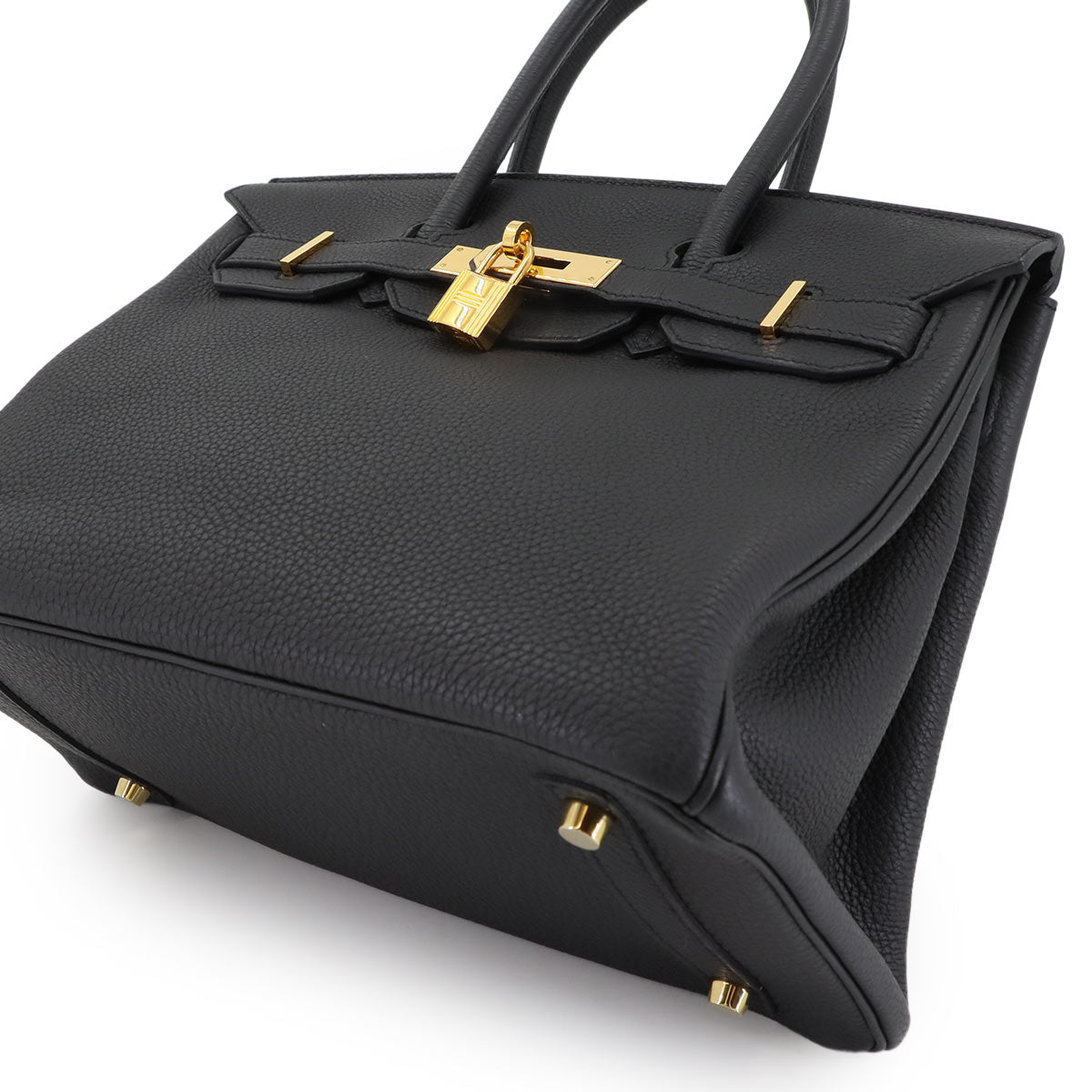 Birkin 30 Togo Leather Black Hand Bag Purse