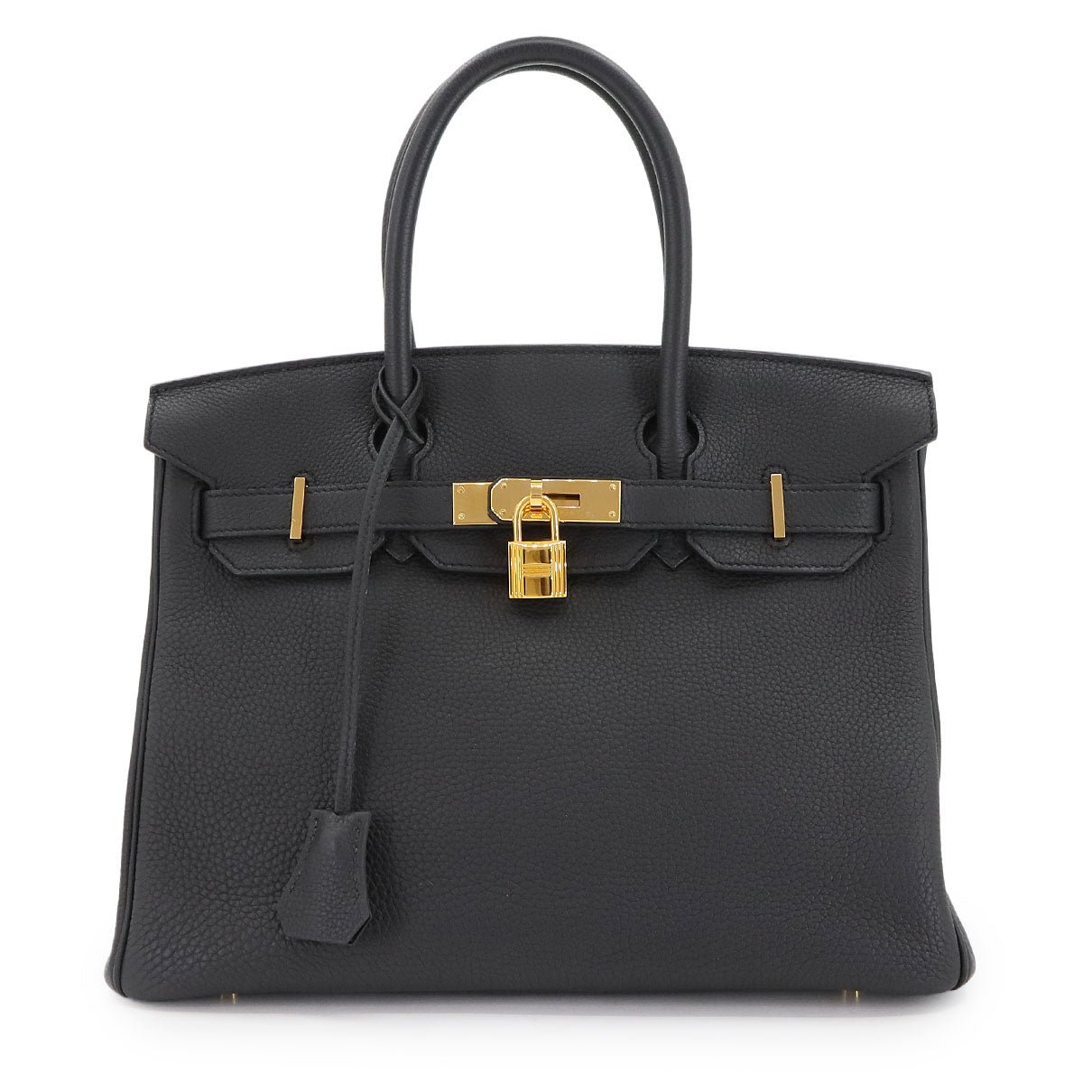 Birkin 30 Togo Leather Black Hand Bag Purse
