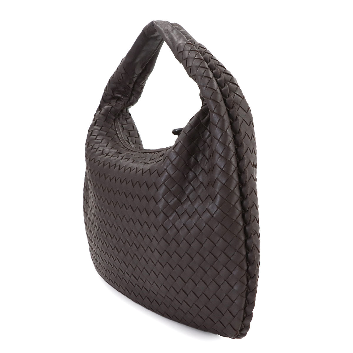 Intrecciato Veneta Shoulder Bag Leather Brown 115653