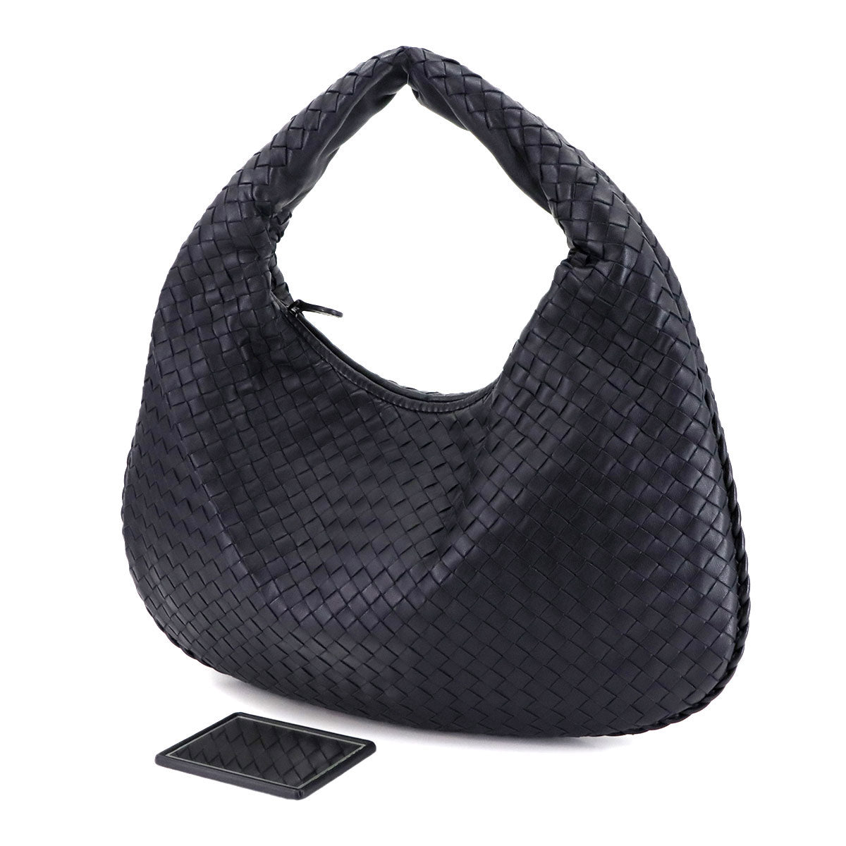 Intrecciato Shoulder Bag Leather Navy 115653