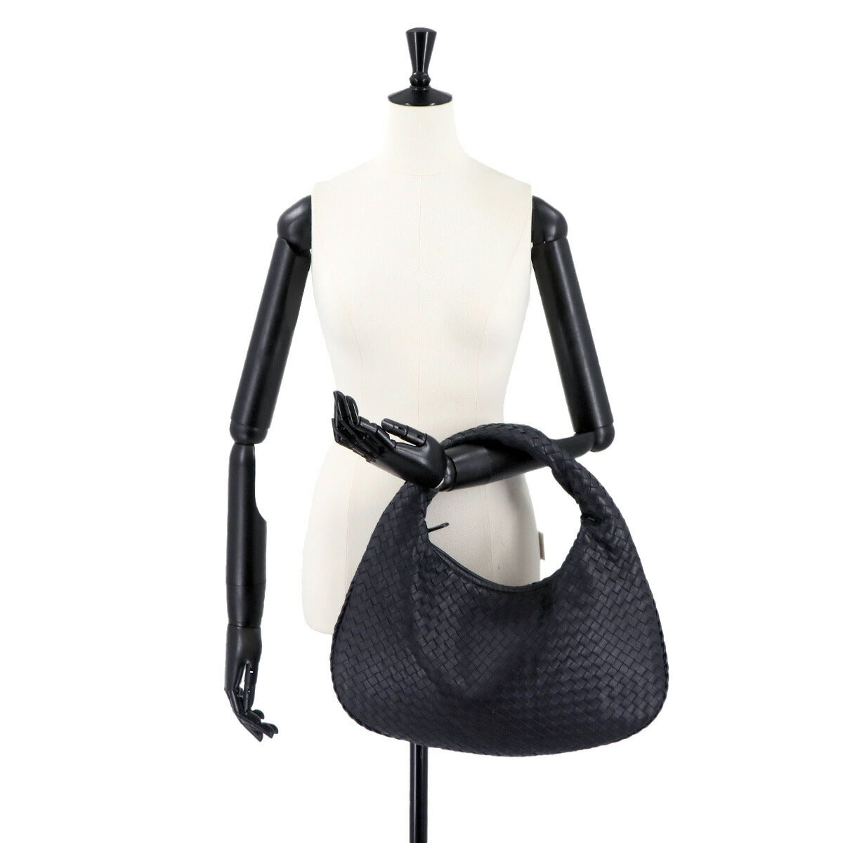 Intrecciato Shoulder Bag Leather Navy 115653