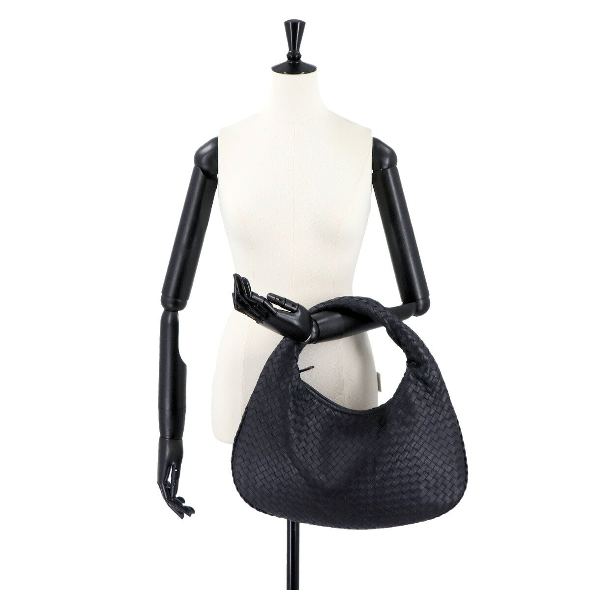Intrecciato Shoulder Bag Leather Navy 115653
