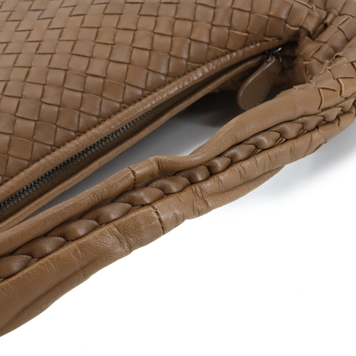 Intrecciato Veneta Shoulder Bag Leather Brown 115653