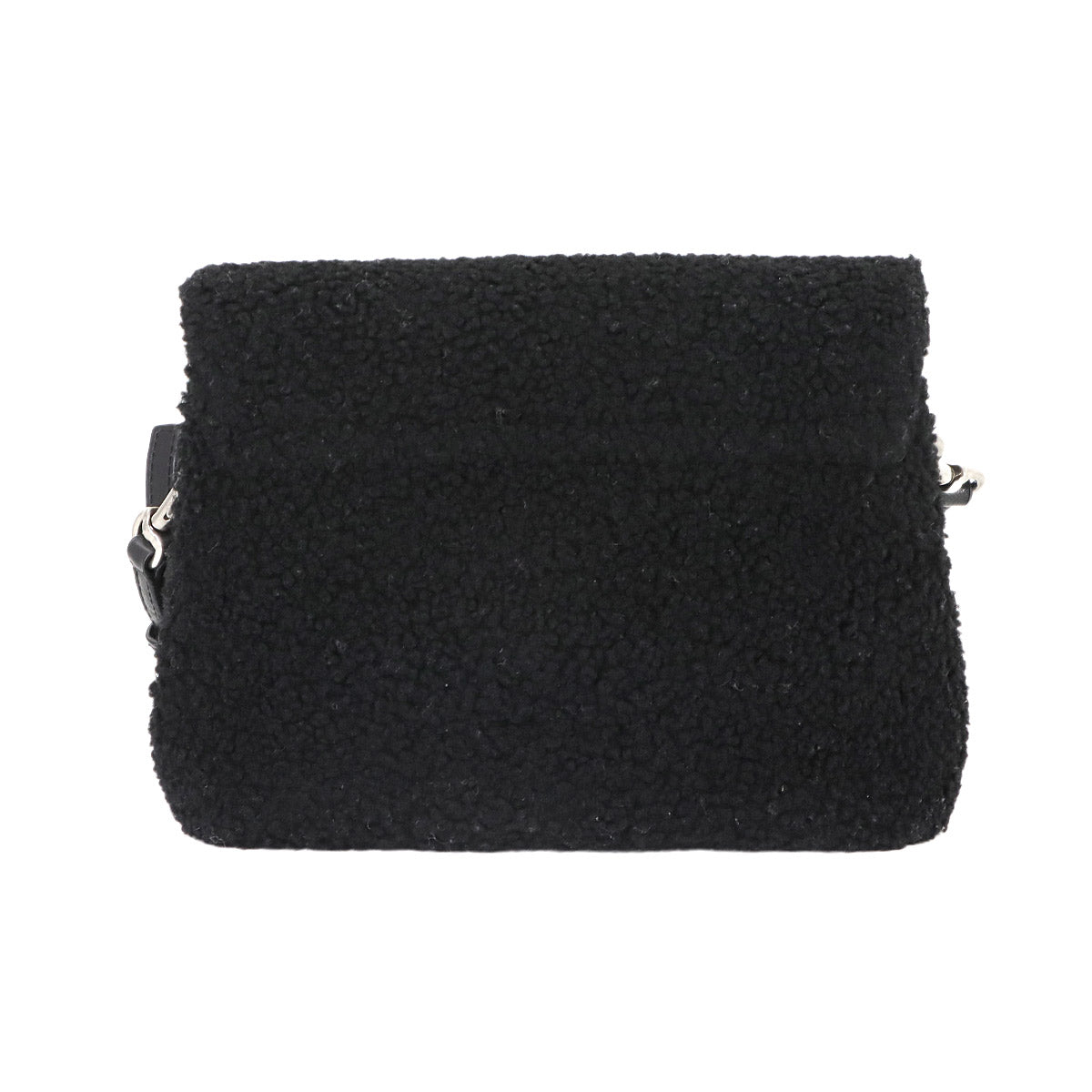 Shoulder Bag Shearling Leather Black 531648 Purse