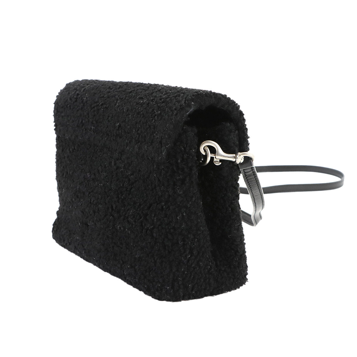 Shoulder Bag Shearling Leather Black 531648 Purse