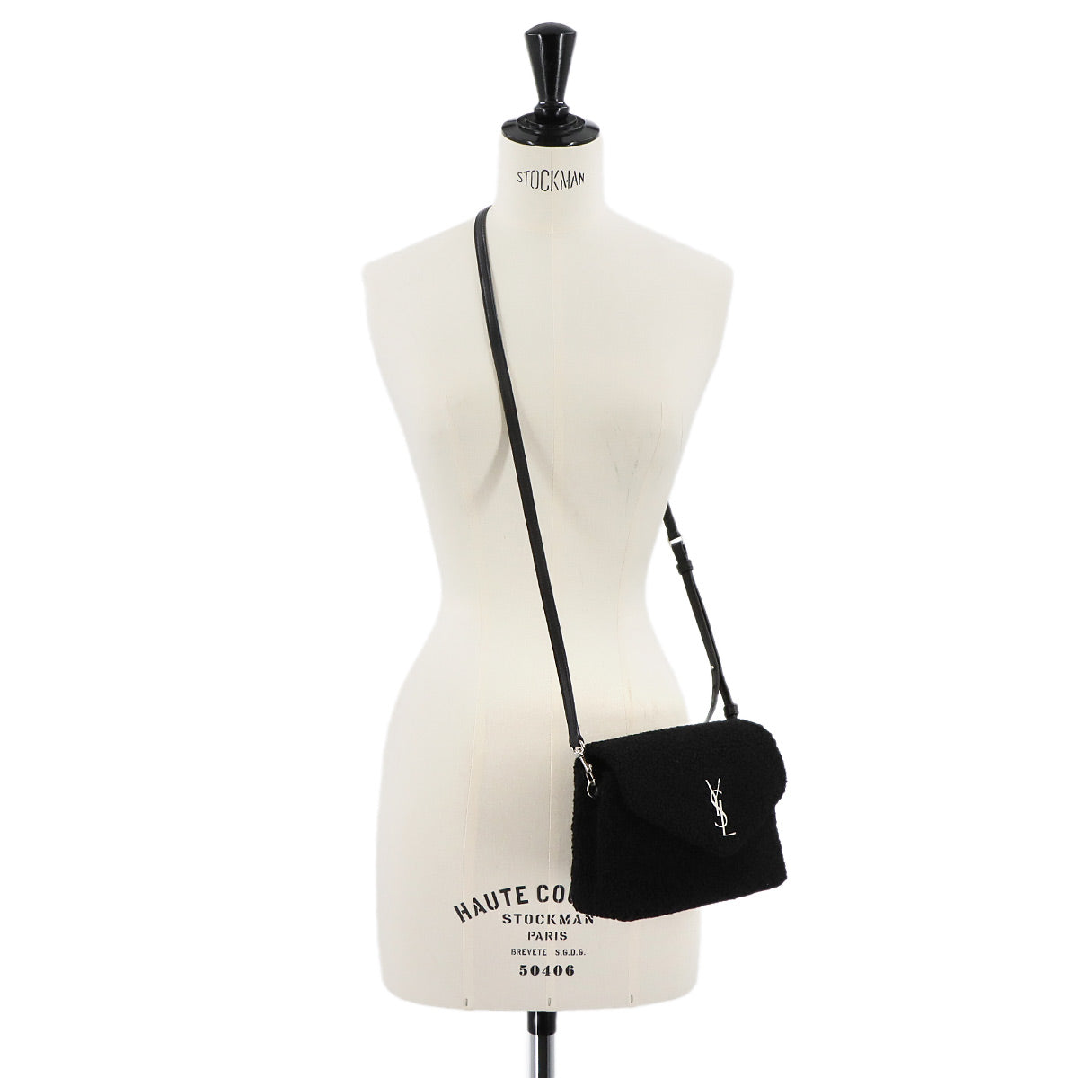 Shoulder Bag Shearling Leather Black 531648 Purse