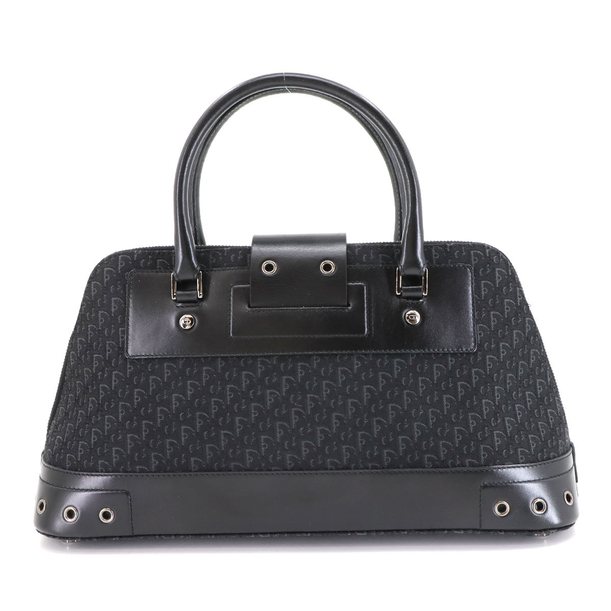 Trotter Street Chic Hand Bag Canvas Leather Black