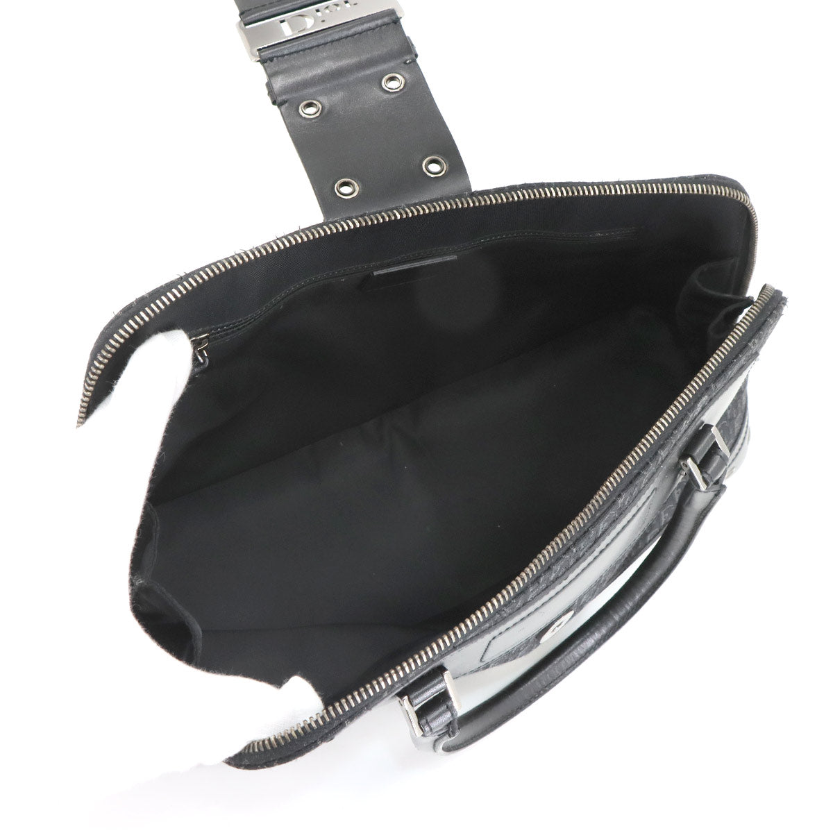 Trotter Street Chic Hand Bag Canvas Leather Black