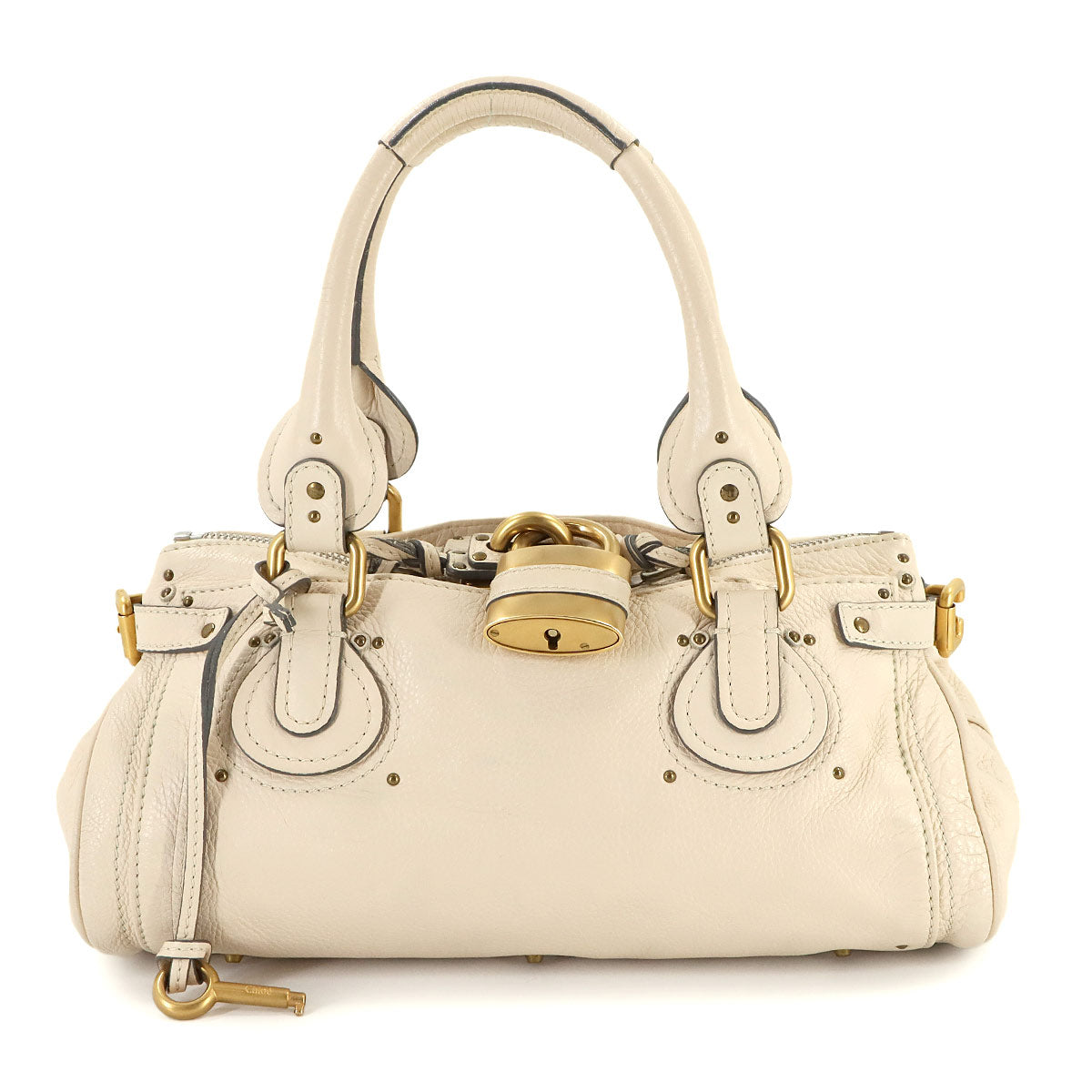 Paddington Hand Bag Leather White Purse