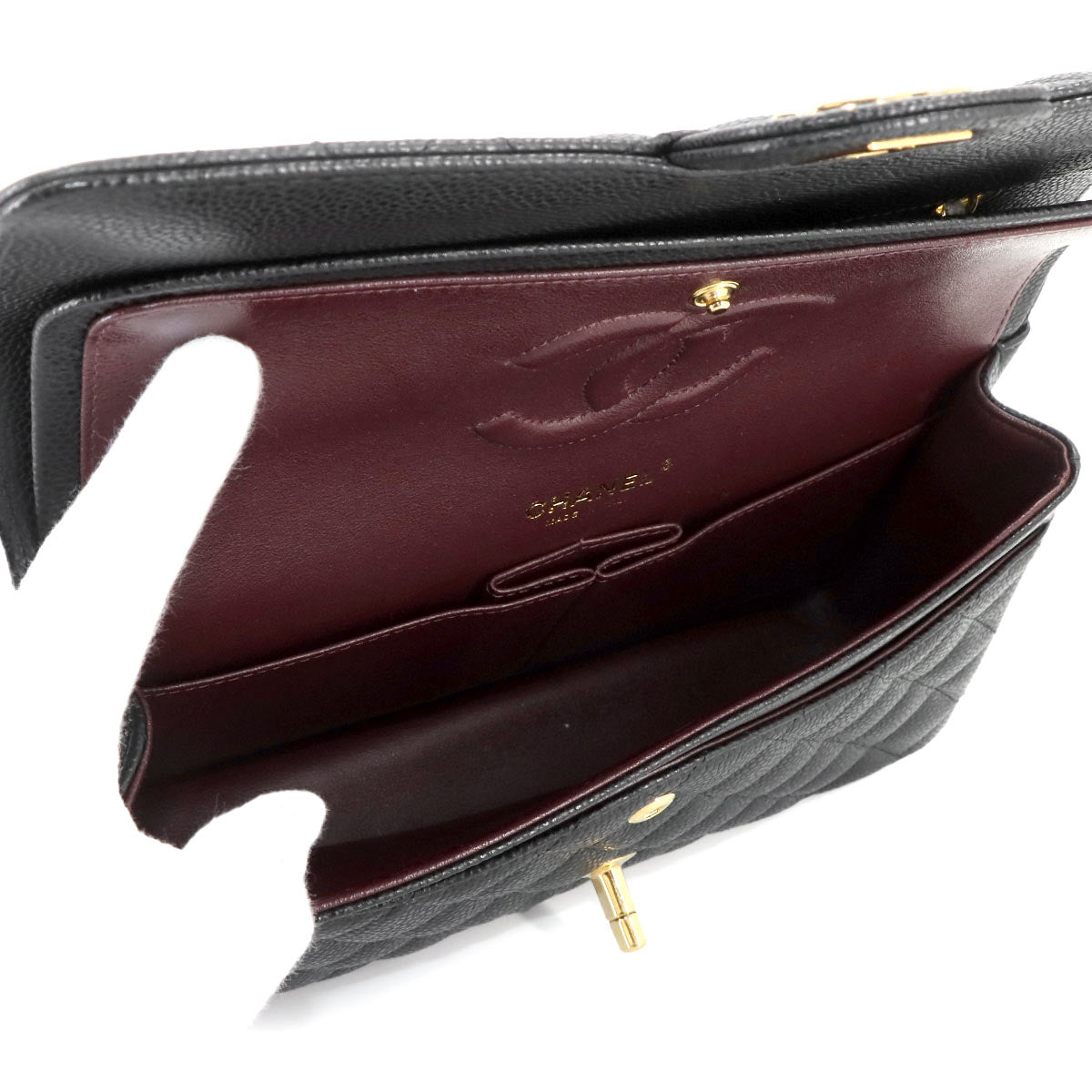 Matelasse 25 Chain Shoulder Bag Leather Black A01112 11.12