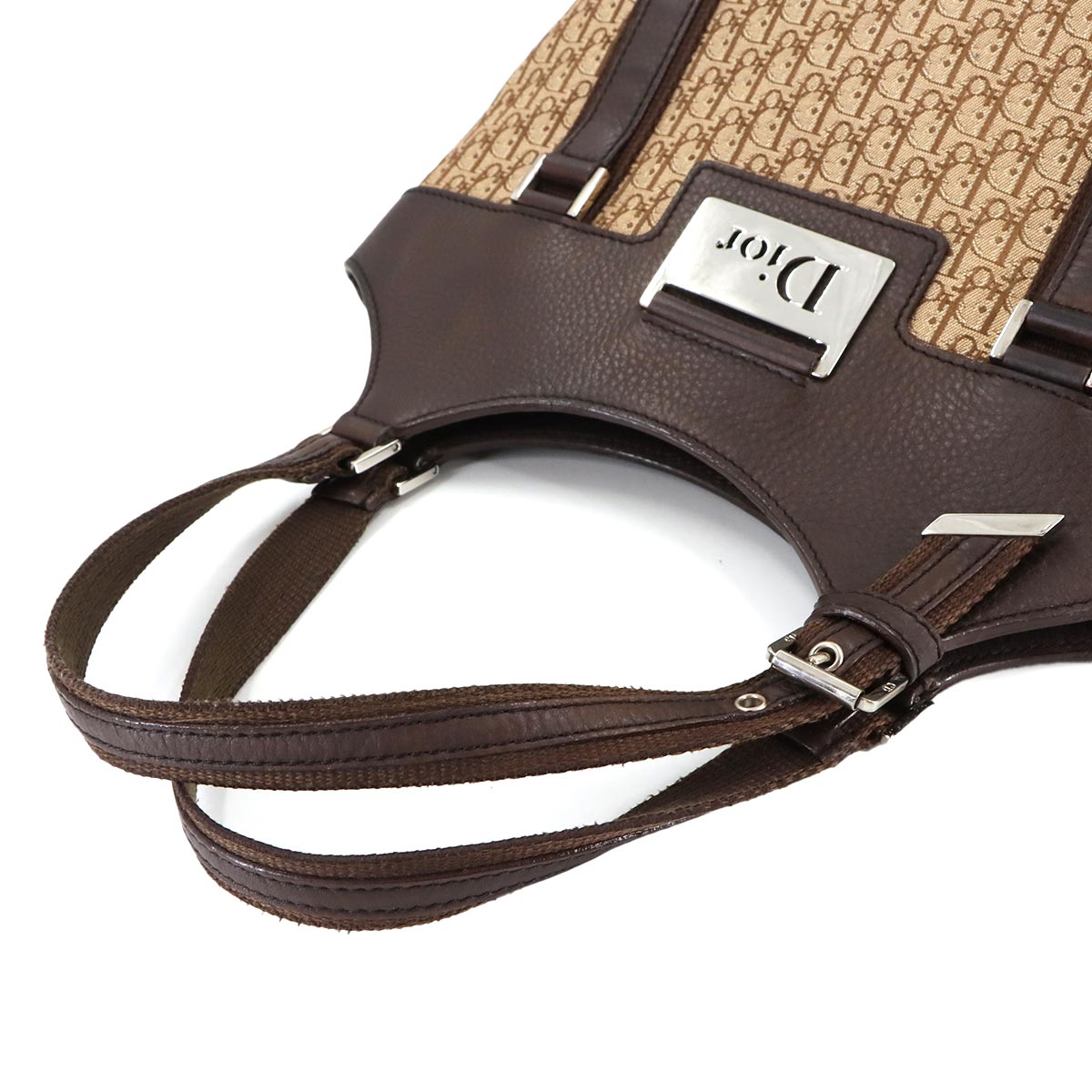 Diorissimo Street Chic Trotter Tote Bag Canvas Brown