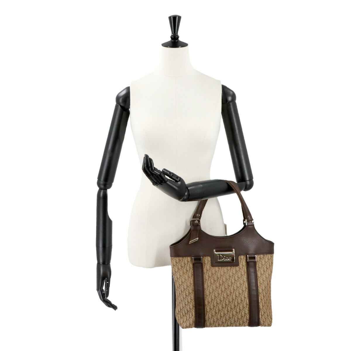 Diorissimo Street Chic Trotter Tote Bag Canvas Brown