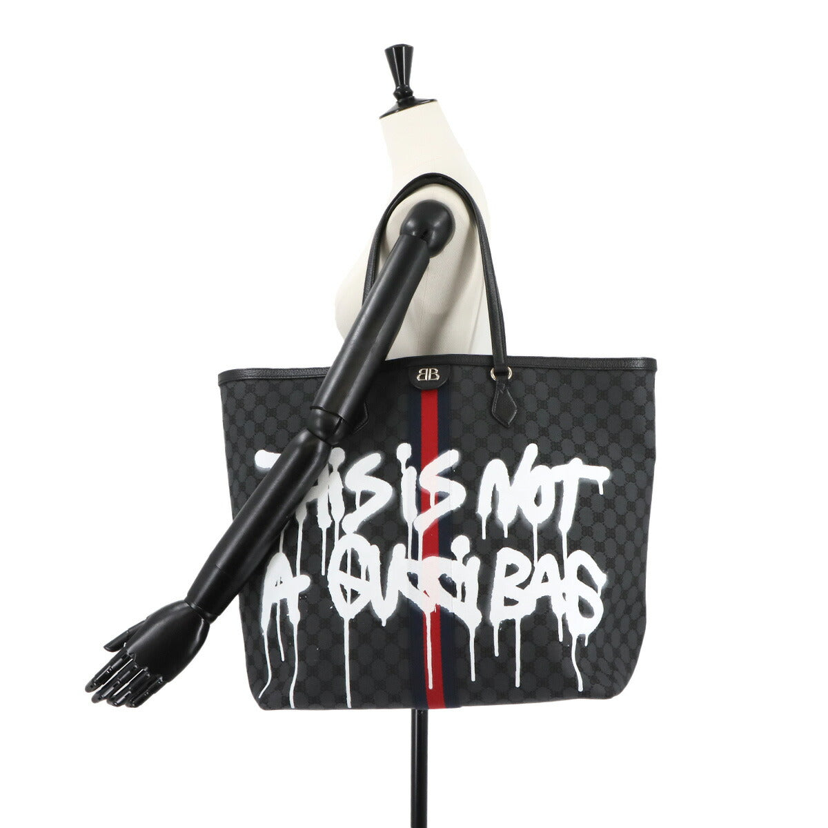 GUCCI The Hacker Graffiti Large Tote Bag PVC Leather 680127