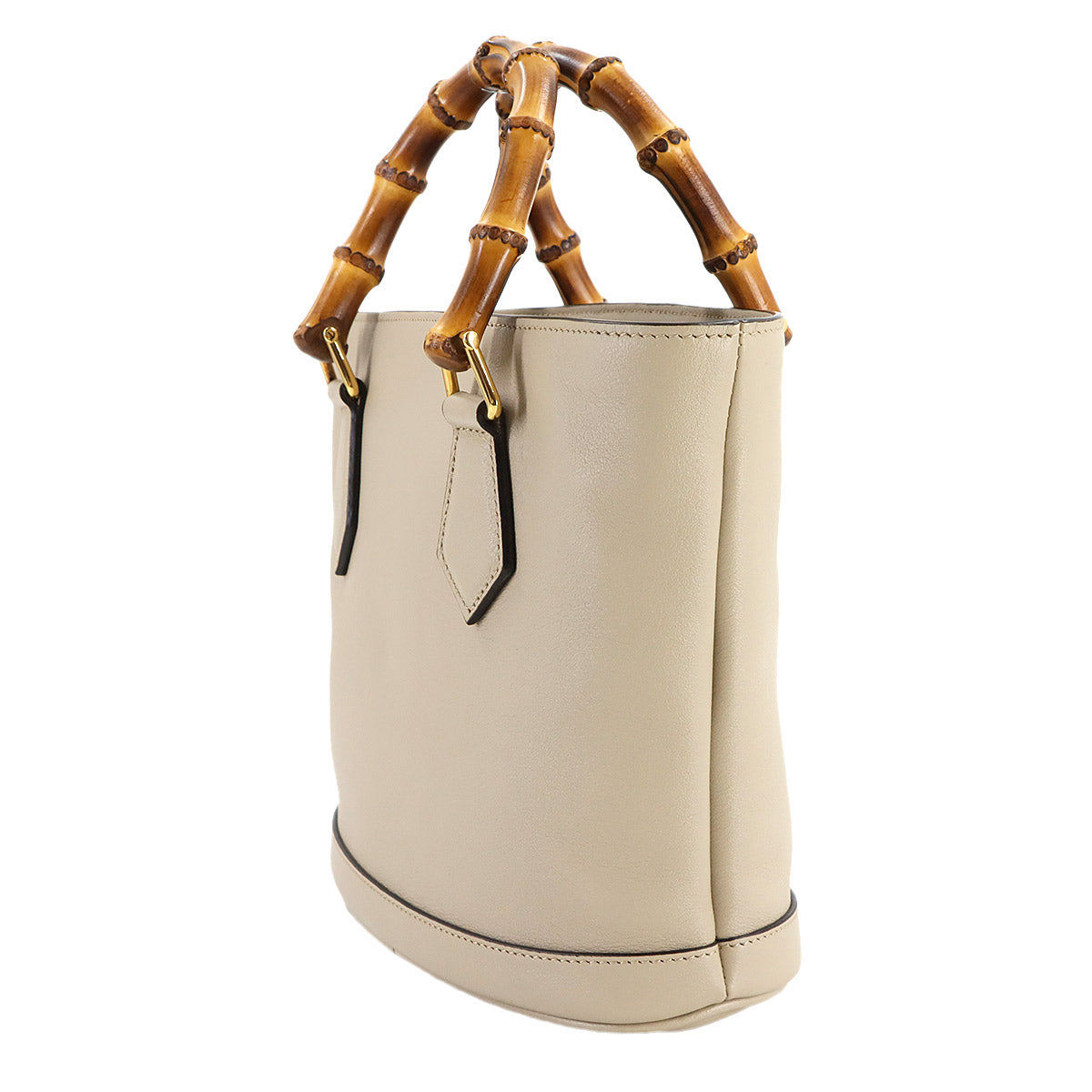 Banboo Diana Tote Shoulder Bag Leather Beige 750396 Purse