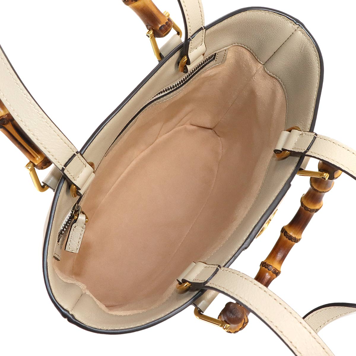 Banboo Diana Tote Shoulder Bag Leather Beige 750396 Purse
