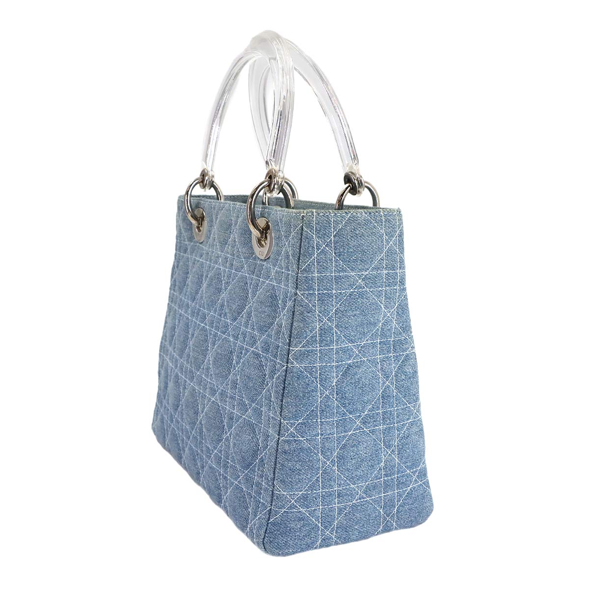 Lady Dior Medium Hand Shoulder Bag Denim Blue