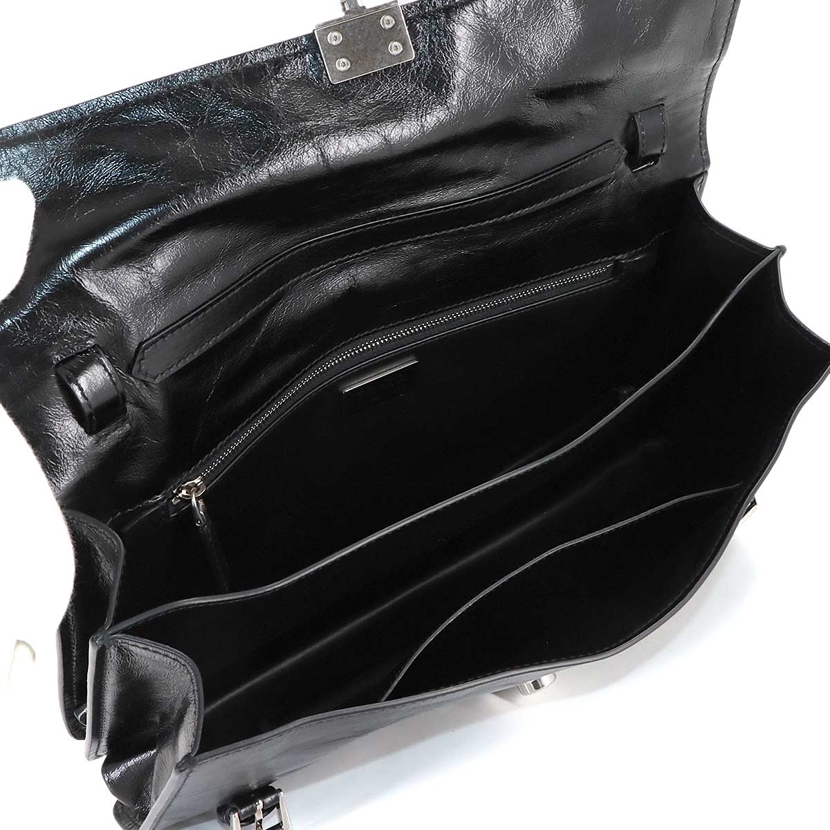 PRADA 2way Hand Shoulder Bag Leather Black 1BN026 Purse