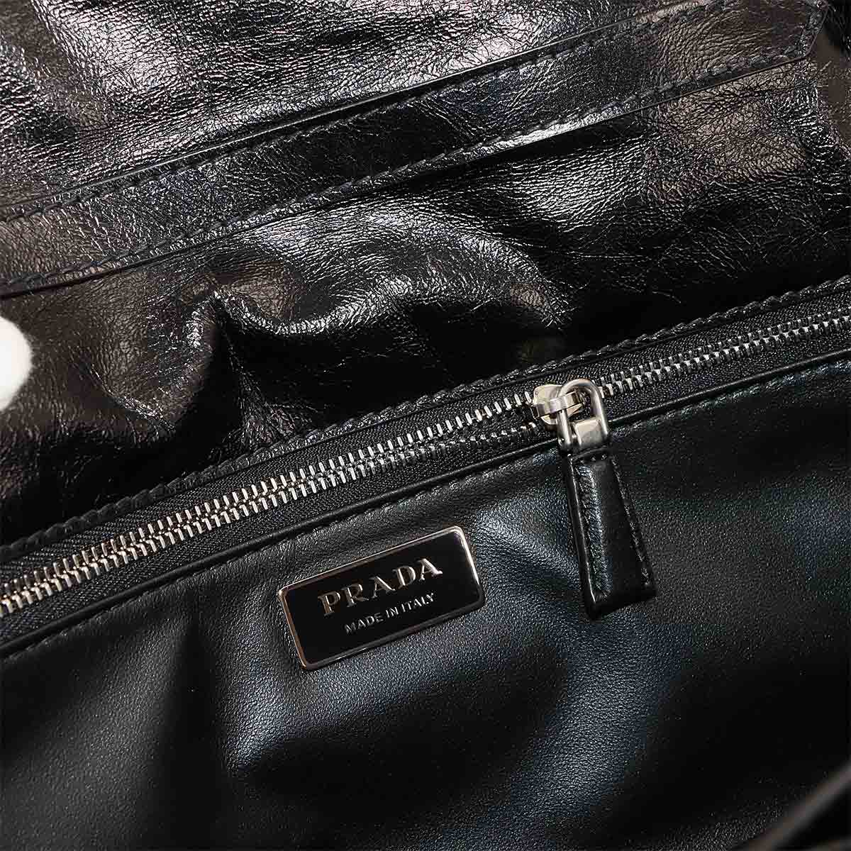 PRADA 2way Hand Shoulder Bag Leather Black 1BN026 Purse