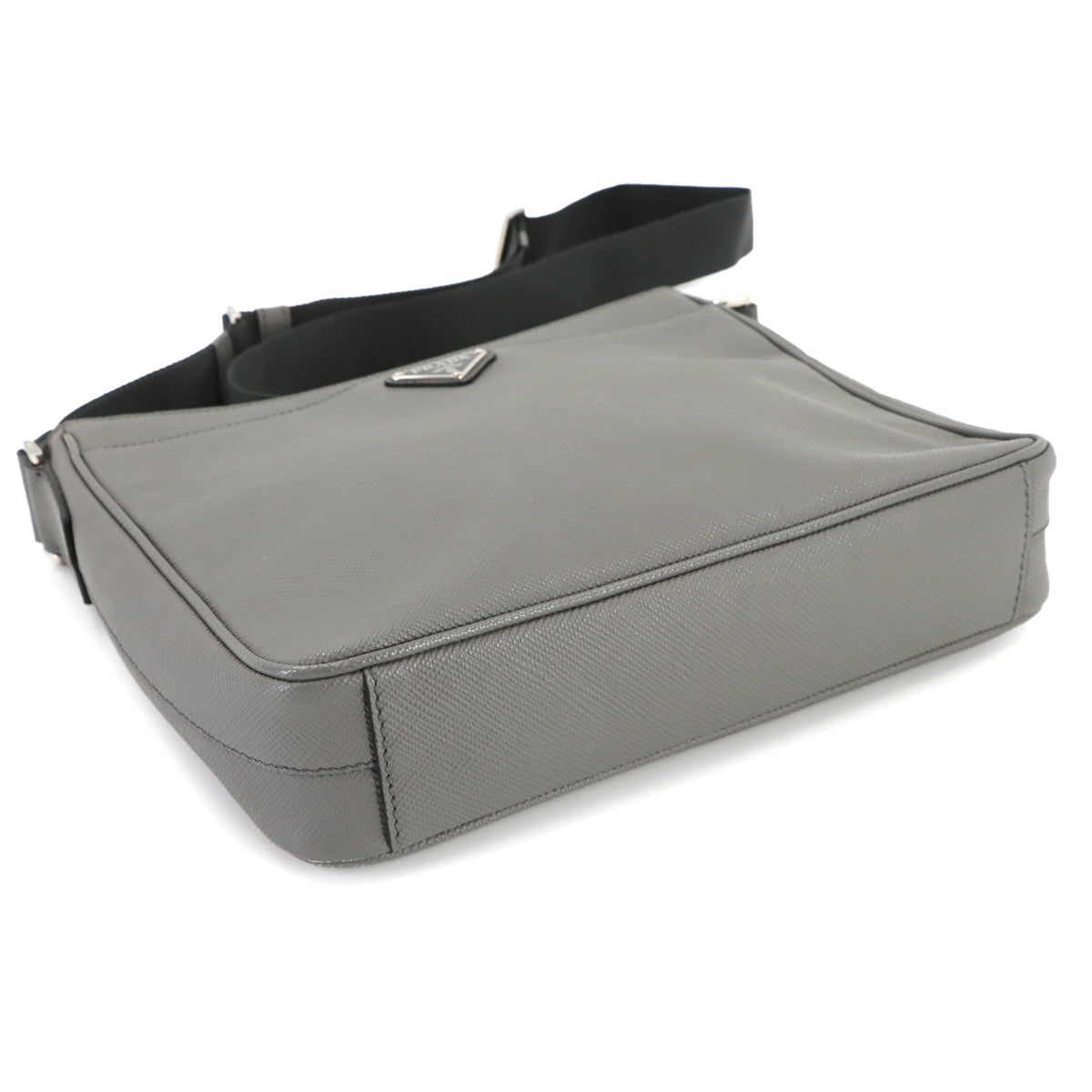 Saffiano Shoulder Bag Leather Gray 2VH086 Purse