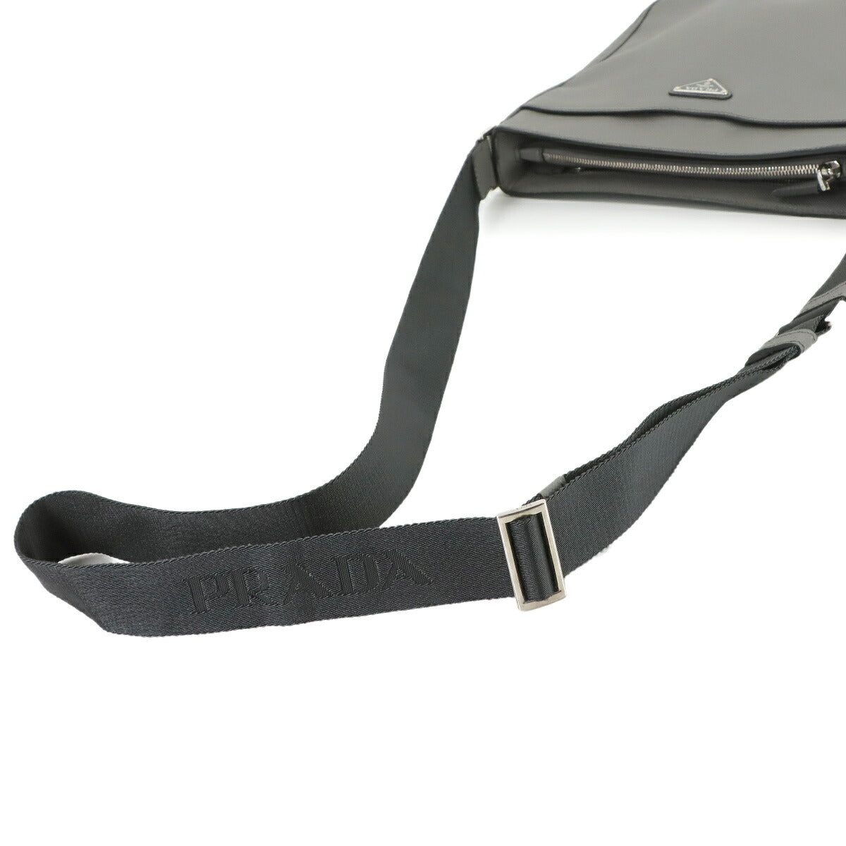 Saffiano Shoulder Bag Leather Gray 2VH086 Purse