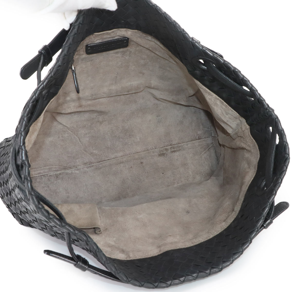 Intrecciato Medium Garda Tote Bag Leather Black 179320