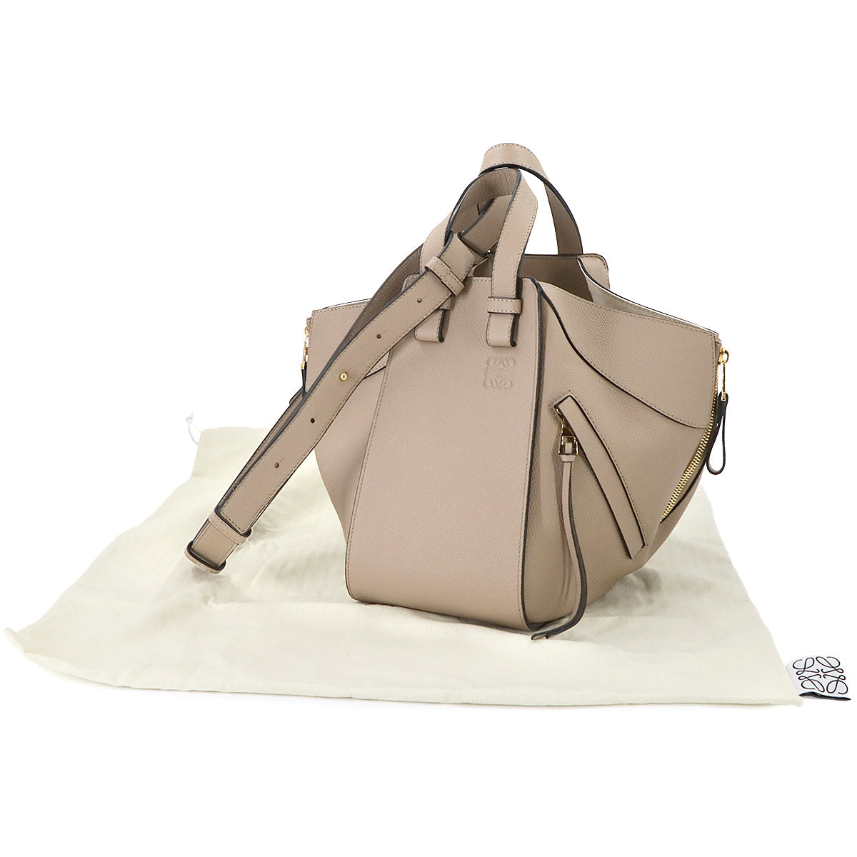 Hammock Small Hand Shoulder Bag Leather Sand Purse Beige