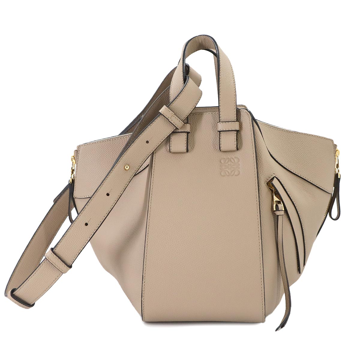 Hammock Small Hand Shoulder Bag Leather Sand Purse Beige