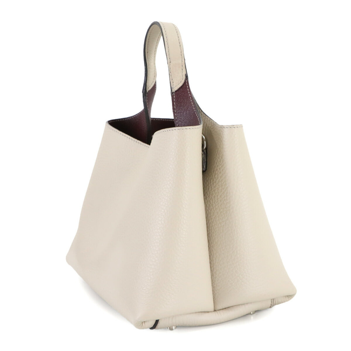 T Timeless 2way Hand Shoulder Bag Leather Beige Purse