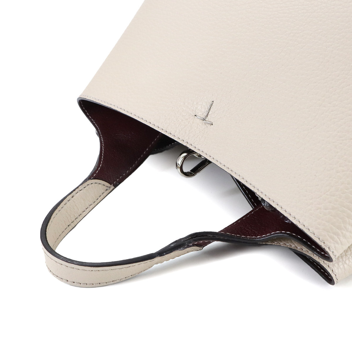 T Timeless 2way Hand Shoulder Bag Leather Beige Purse