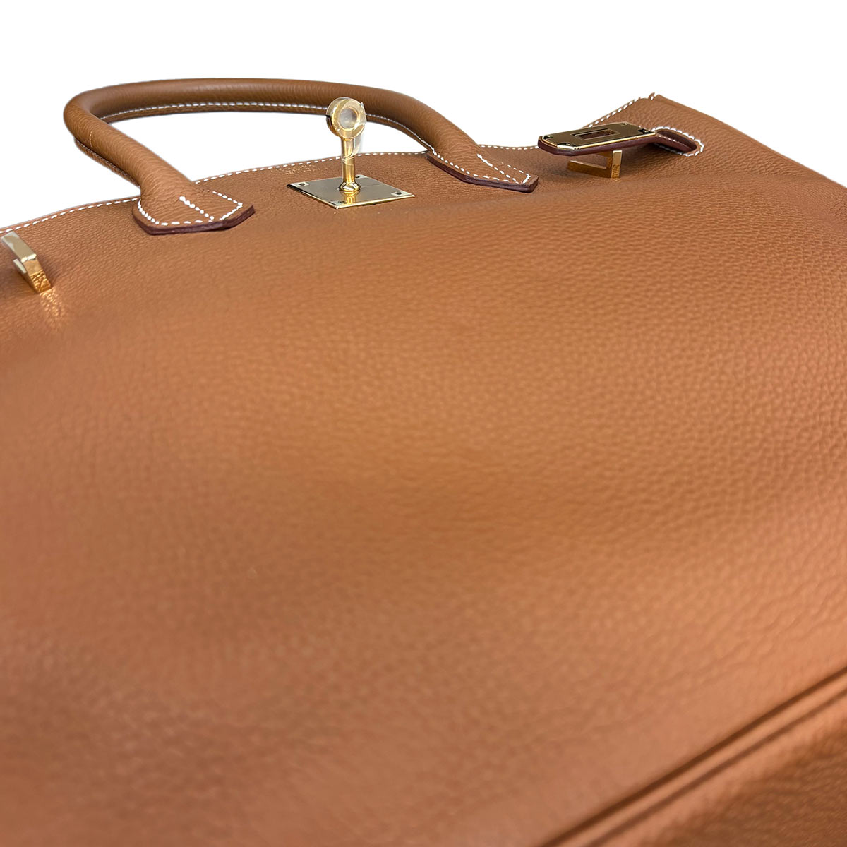 Birkin 35 Togo Gold Geranium Hand Bag Brown Red