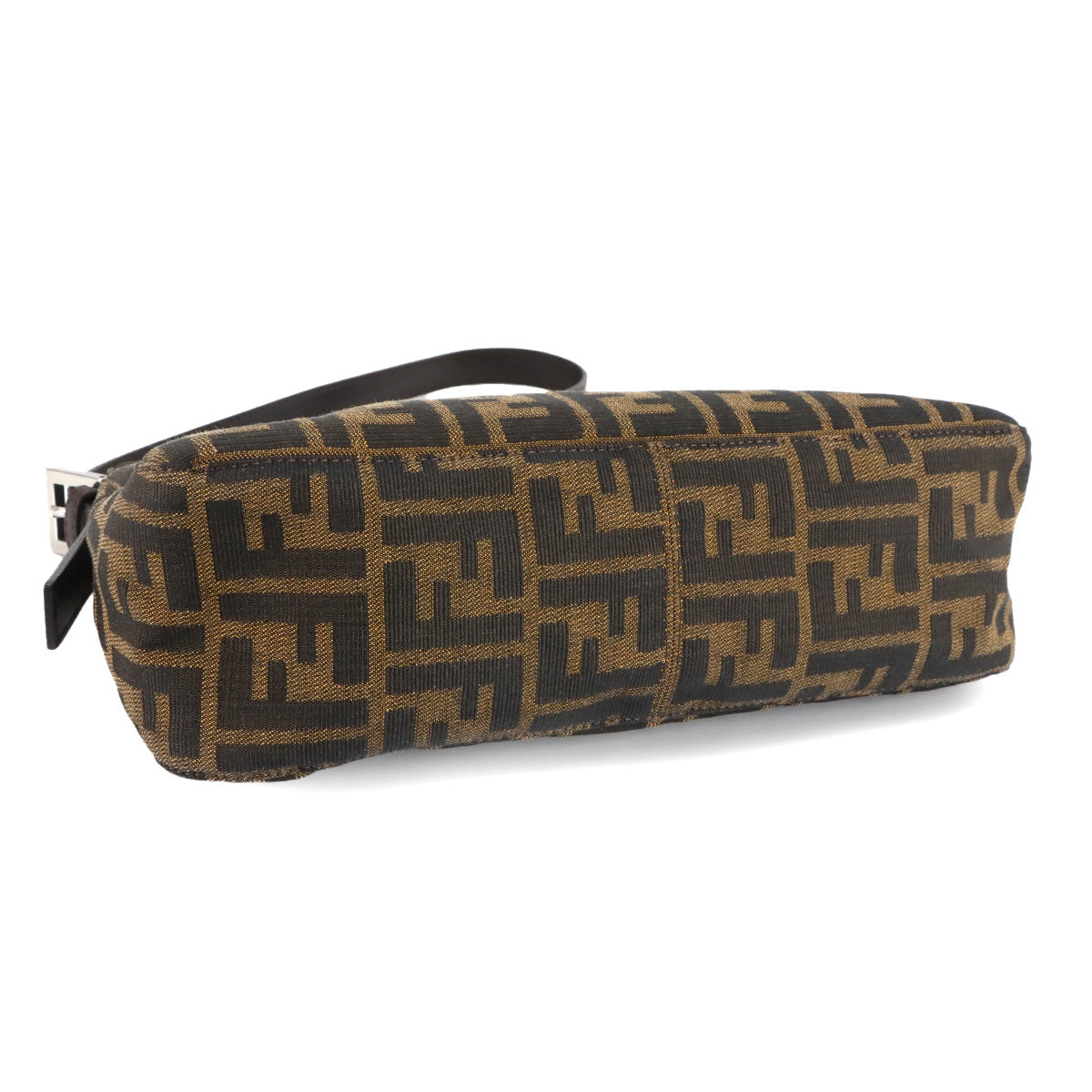 Zucca Shoulder Bag Canvas Leather Brown Black 26566 Purse