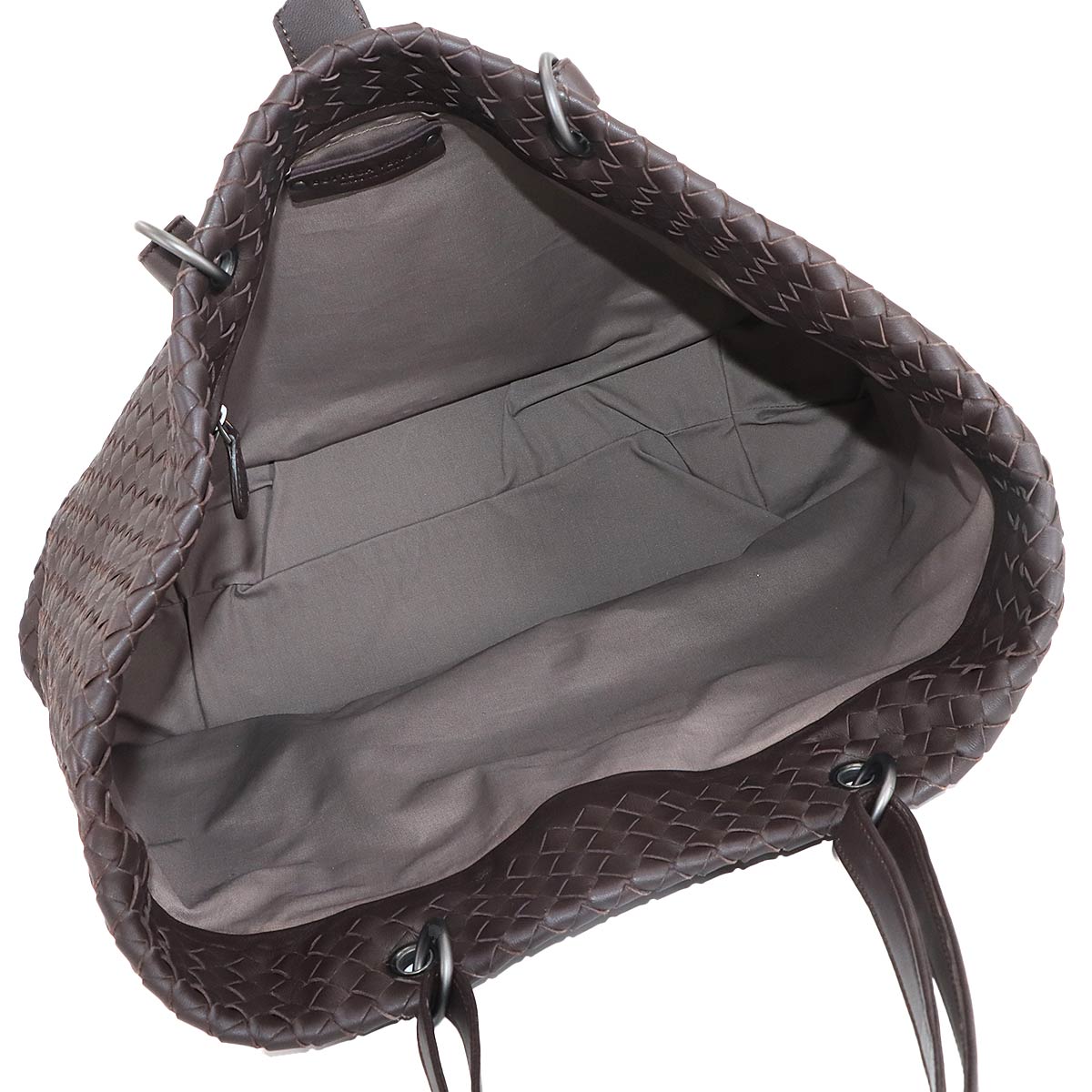 Intrecciato Tote Bag Leather Dark brown Purse