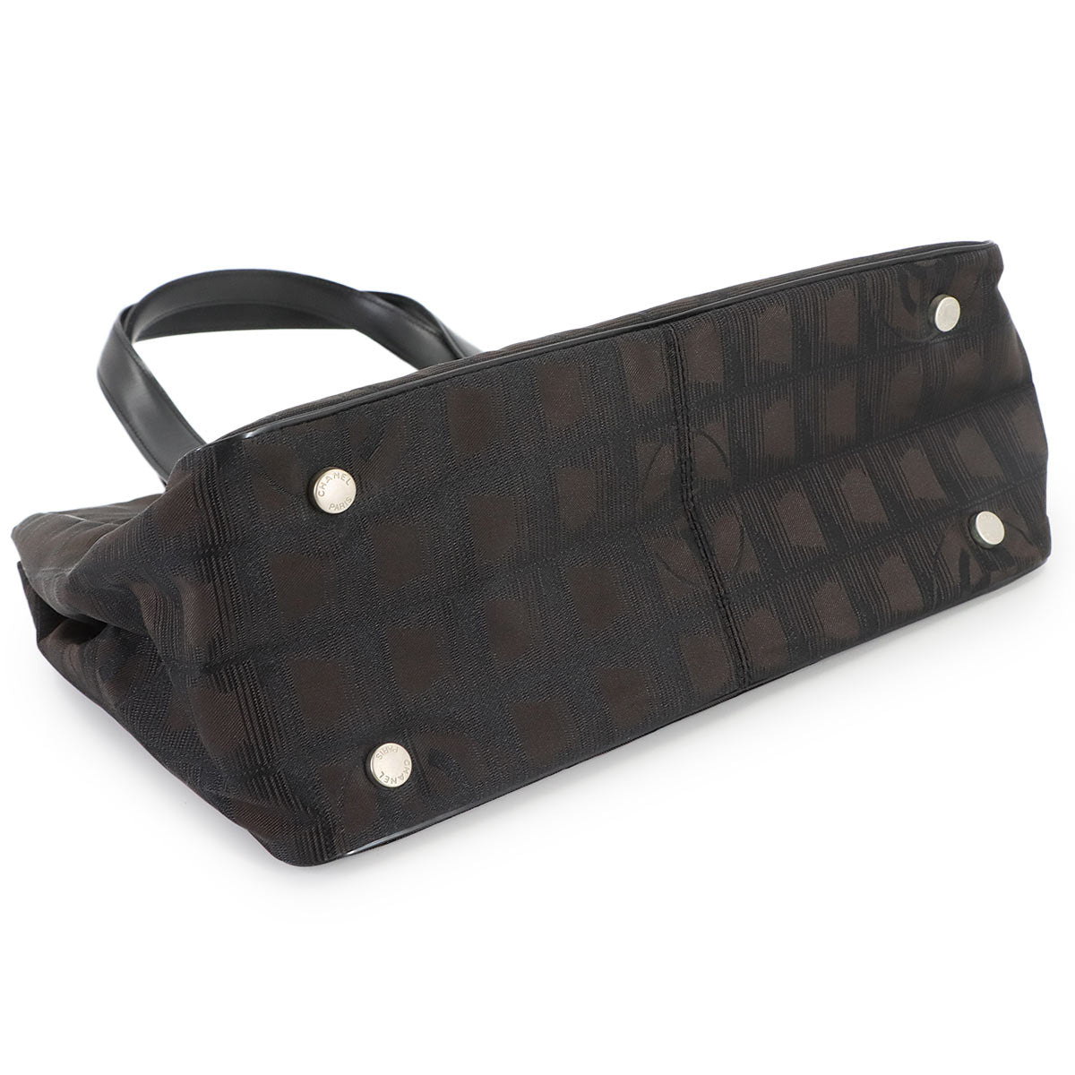 New Travel Line Tote PM Bag Nylon Jacquard Leather Brown A20457