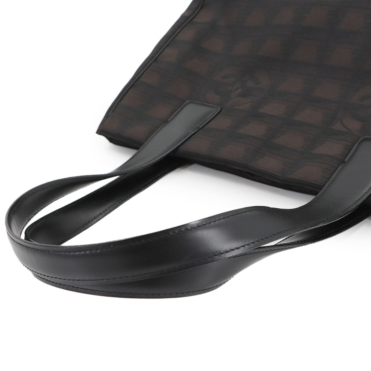 New Travel Line Tote PM Bag Nylon Jacquard Leather Brown A20457