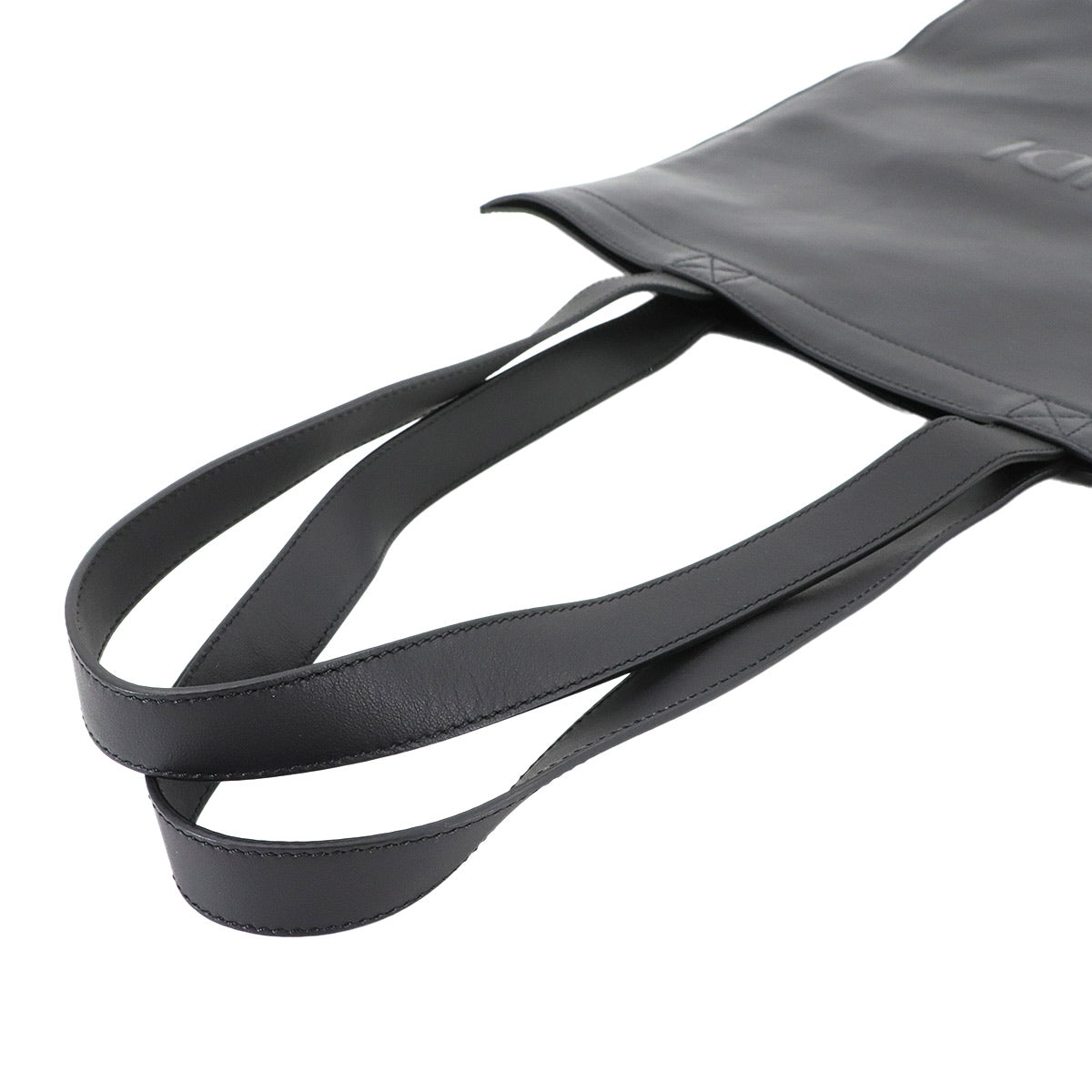 Embossed Logo Tote BagLeather Black 7VA538 Purse