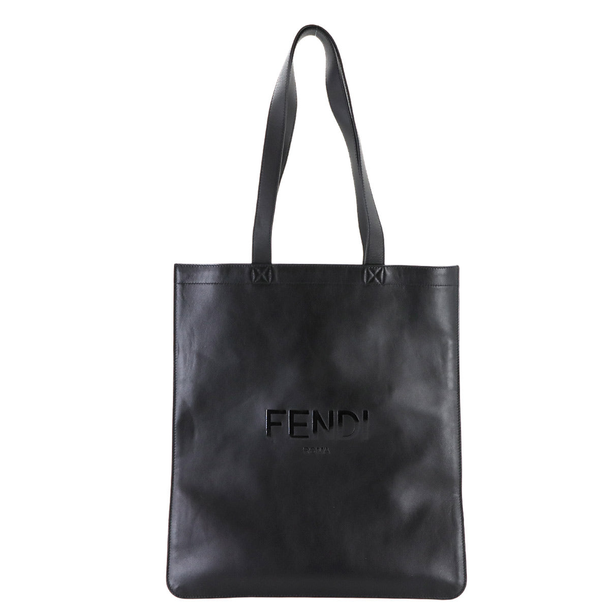 Embossed Logo Tote BagLeather Black 7VA538 Purse