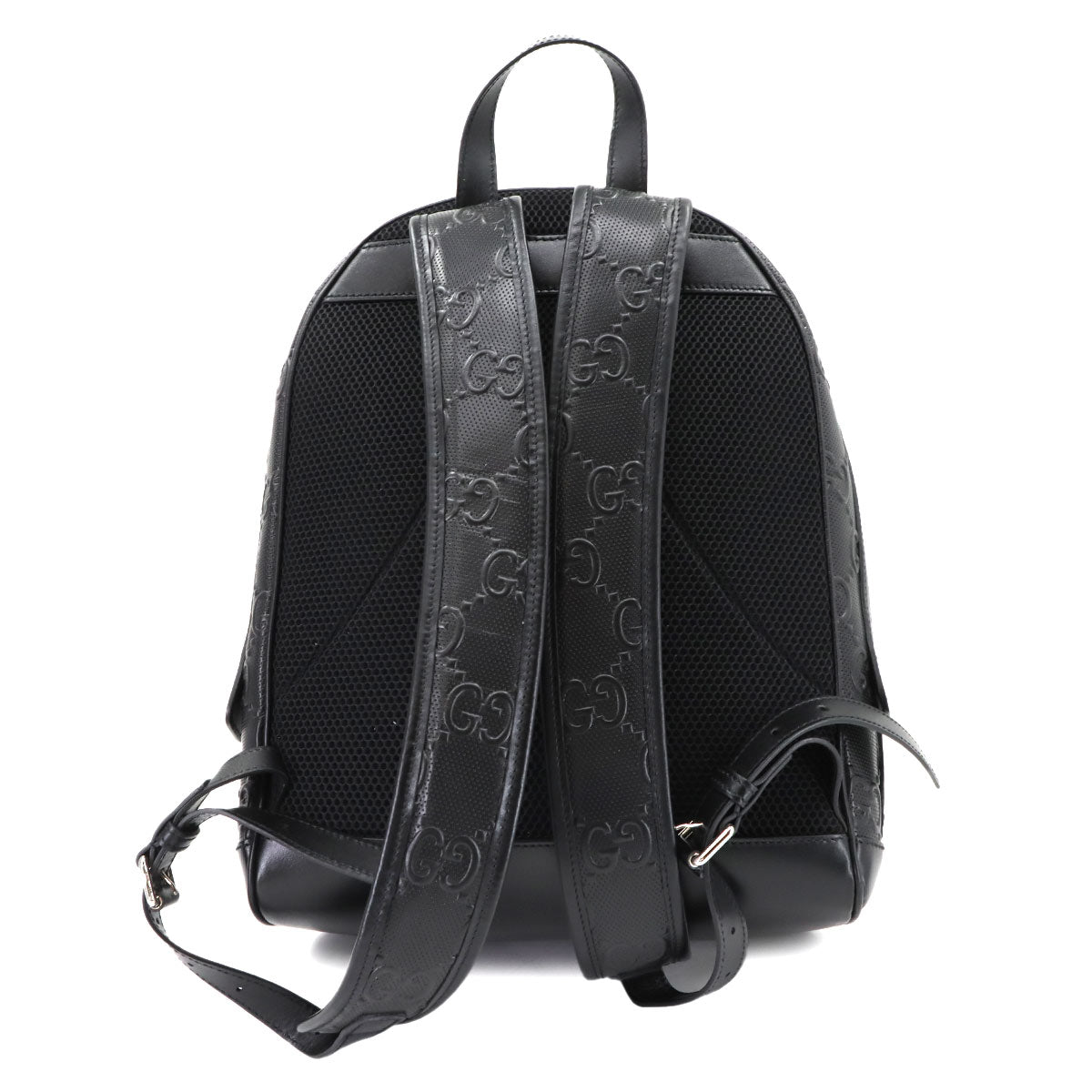 GG Embossed Backpack Leather Black 658579 Purse