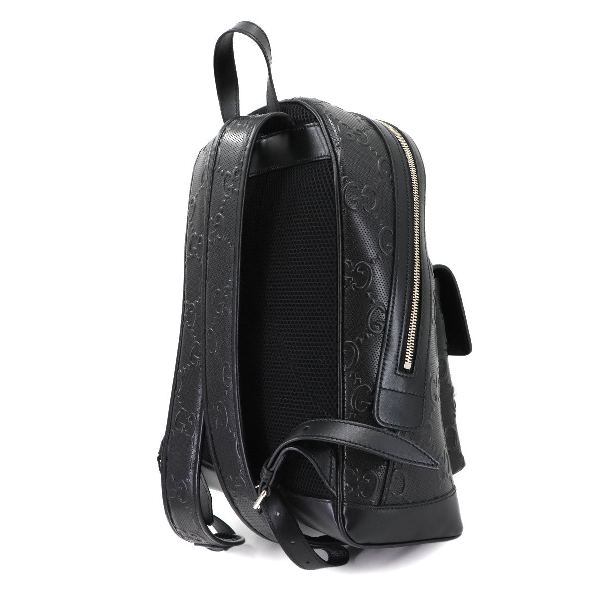 GG Embossed Backpack Leather Black 658579 Purse