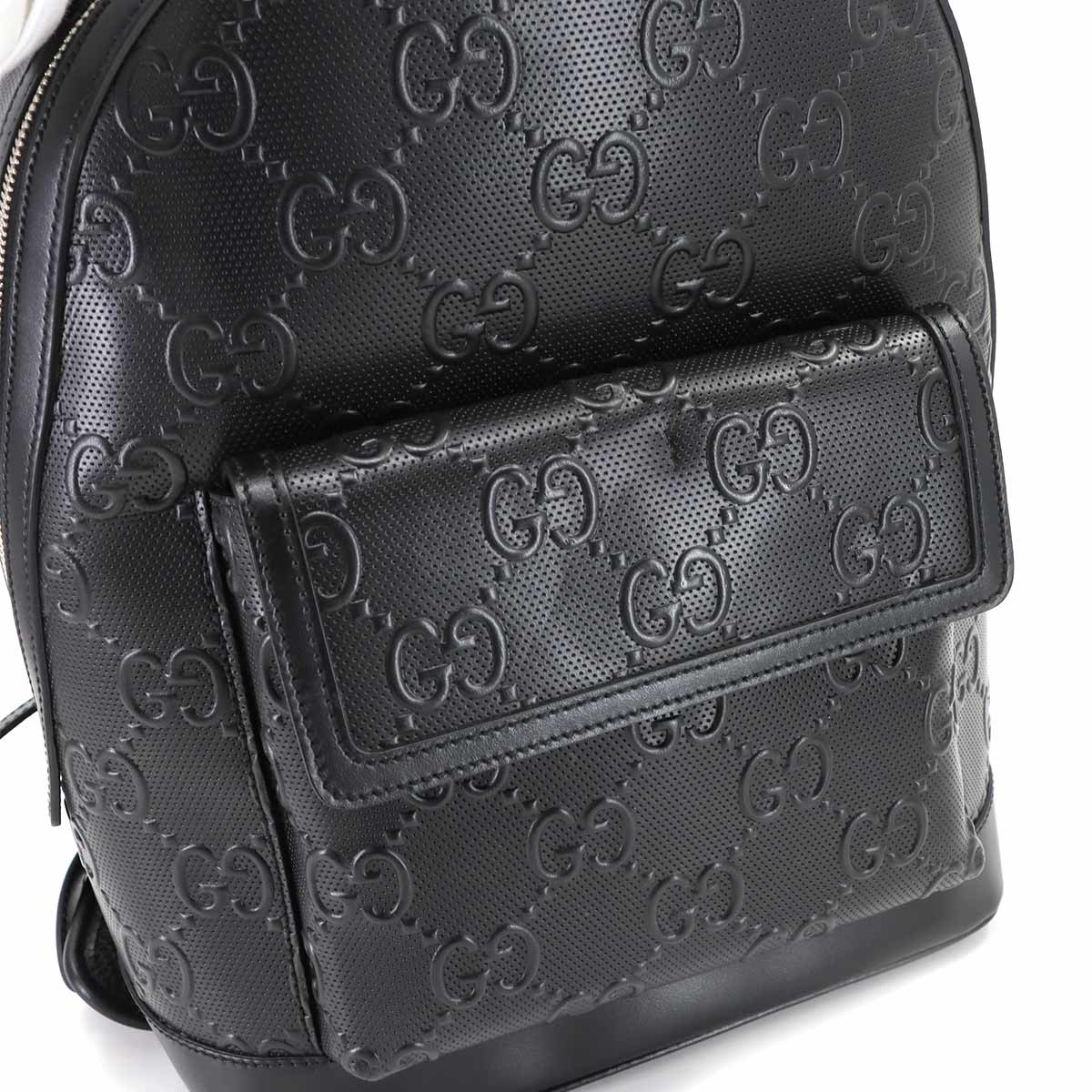 GG Embossed Backpack Leather Black 658579 Purse