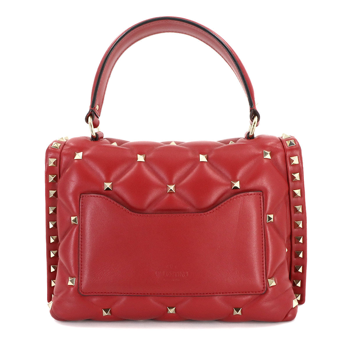 Candy Studs Hand Shoulder Bag Leather Red